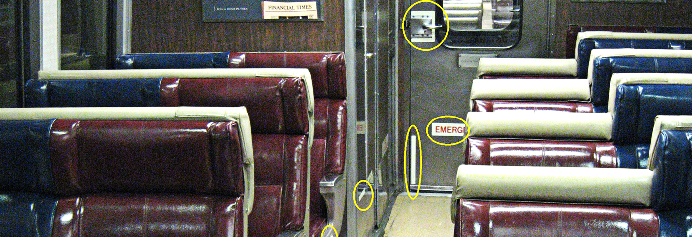 Passenger Train Photoluminescent Seat Markers + Signs