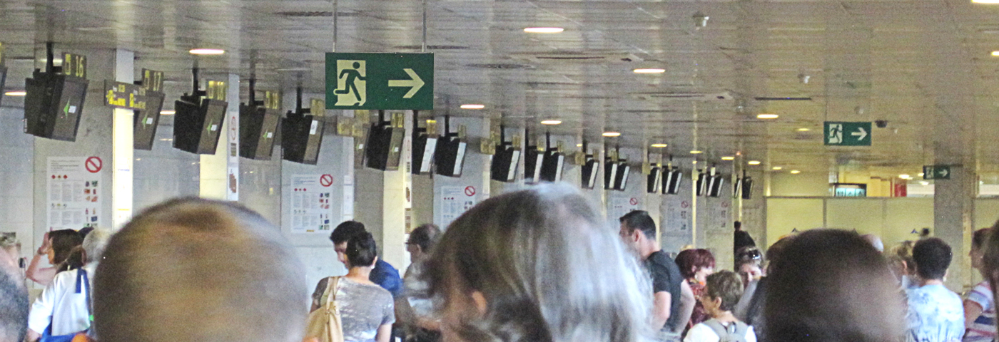 Photoluminescent Evacuation Signs at International Airport